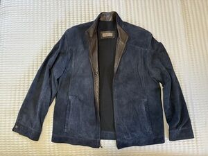REMY NAVY BLUE SUEDE JACKET